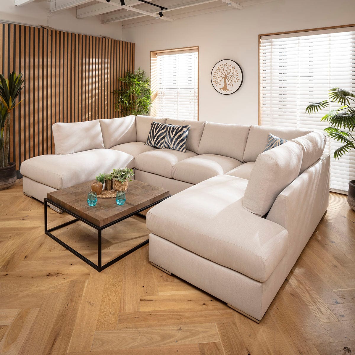 Gala Large Modern U-Shape Corner Sofa Clay Beige 335x220cm