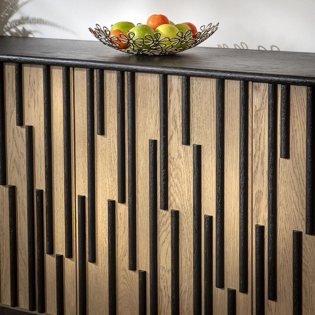Cooper Wooden Sideboard Buffet Black & Oak 200cm