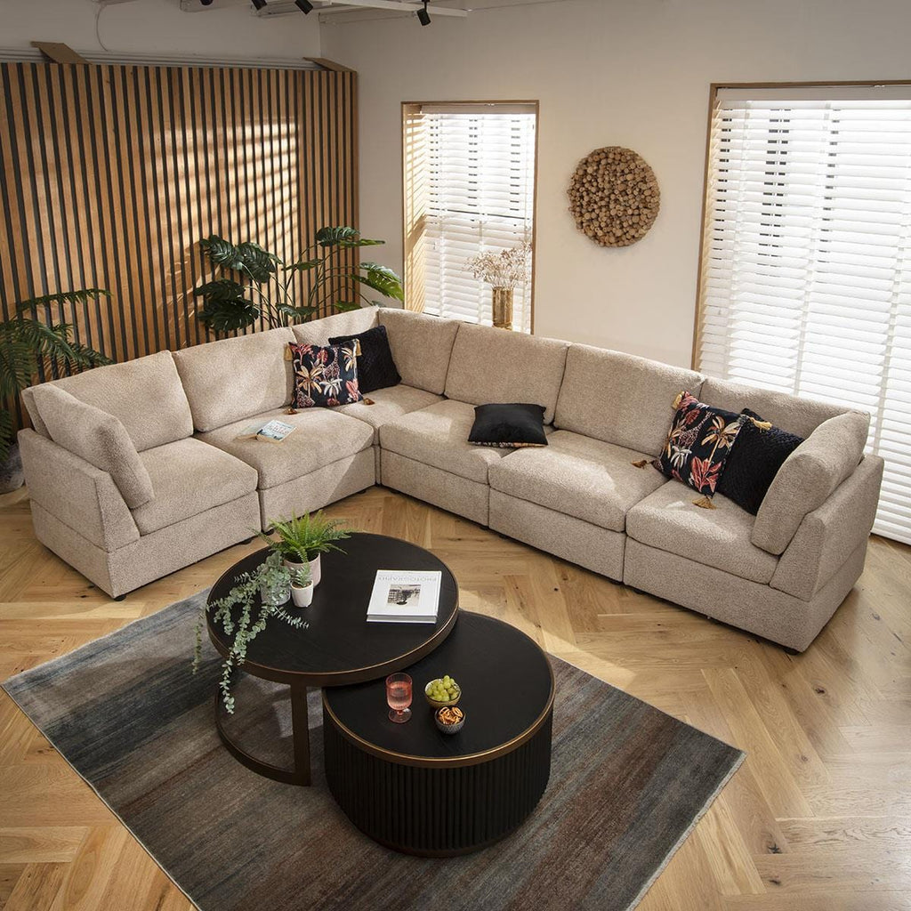 Sully 6 Seater Corner Sofa Biscuit Beige Boucle 320x240cm 15R