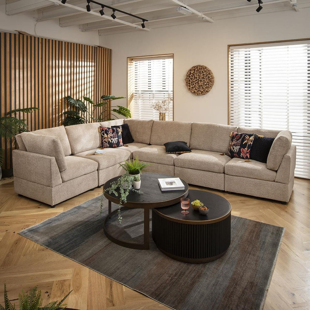 Sully 6 Seater Corner Sofa Biscuit Beige Boucle 320x240cm 15R