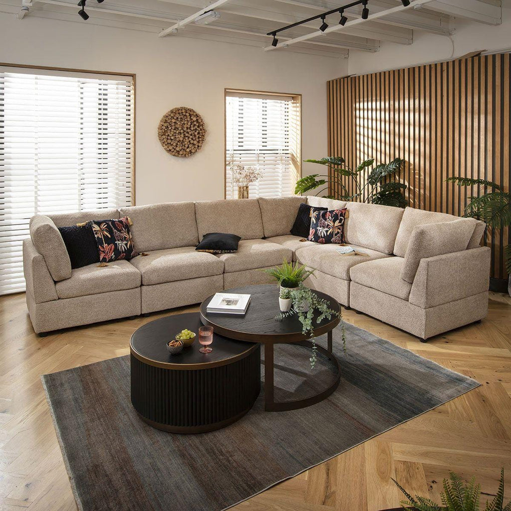 Sully 6 Seater Corner Sofa Biscuit Beige Boucle 320x240cm 15L