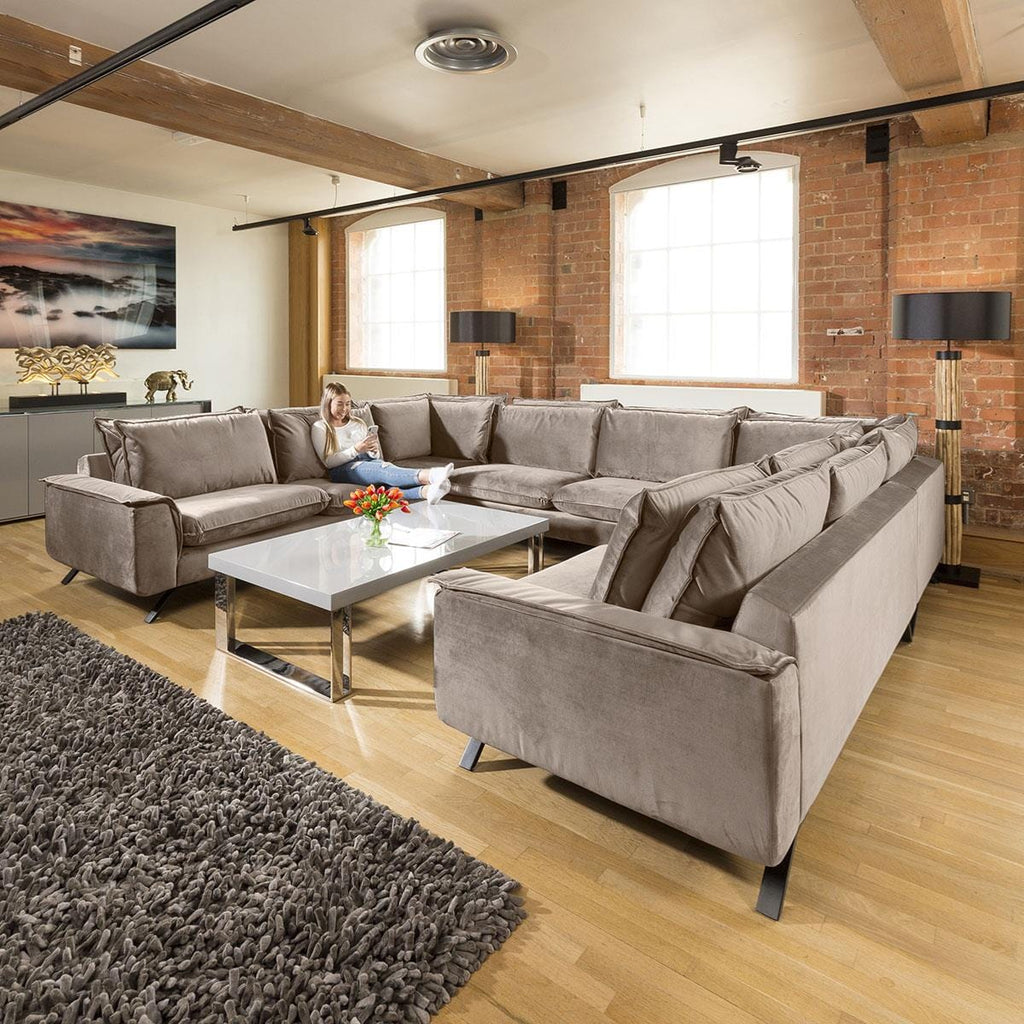 Ellie Extra Large U Shape Modular Cinema Sofa Many Fabrics 3.8 x 3m