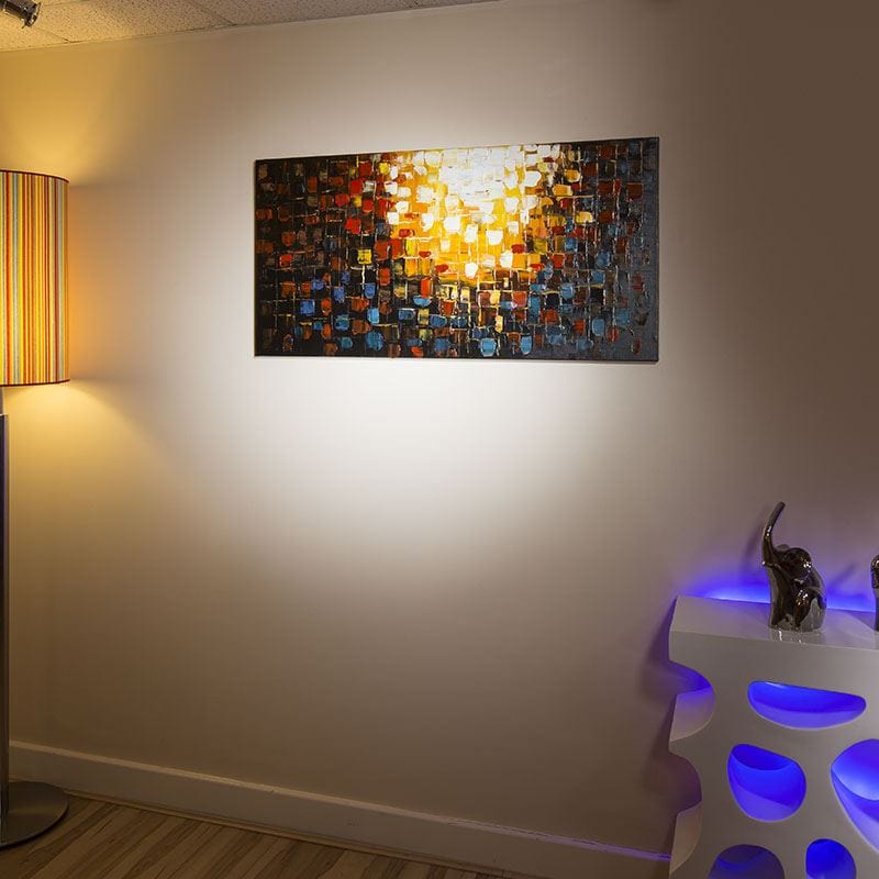 Large Oil Painting / Art / Picture Mounted Strong Frame Sunset Sun Sky