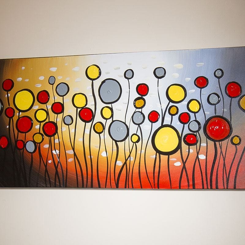 Large Oil Painting/Art/Picture Mounted Wood Frame Muiti Colour Bubbles