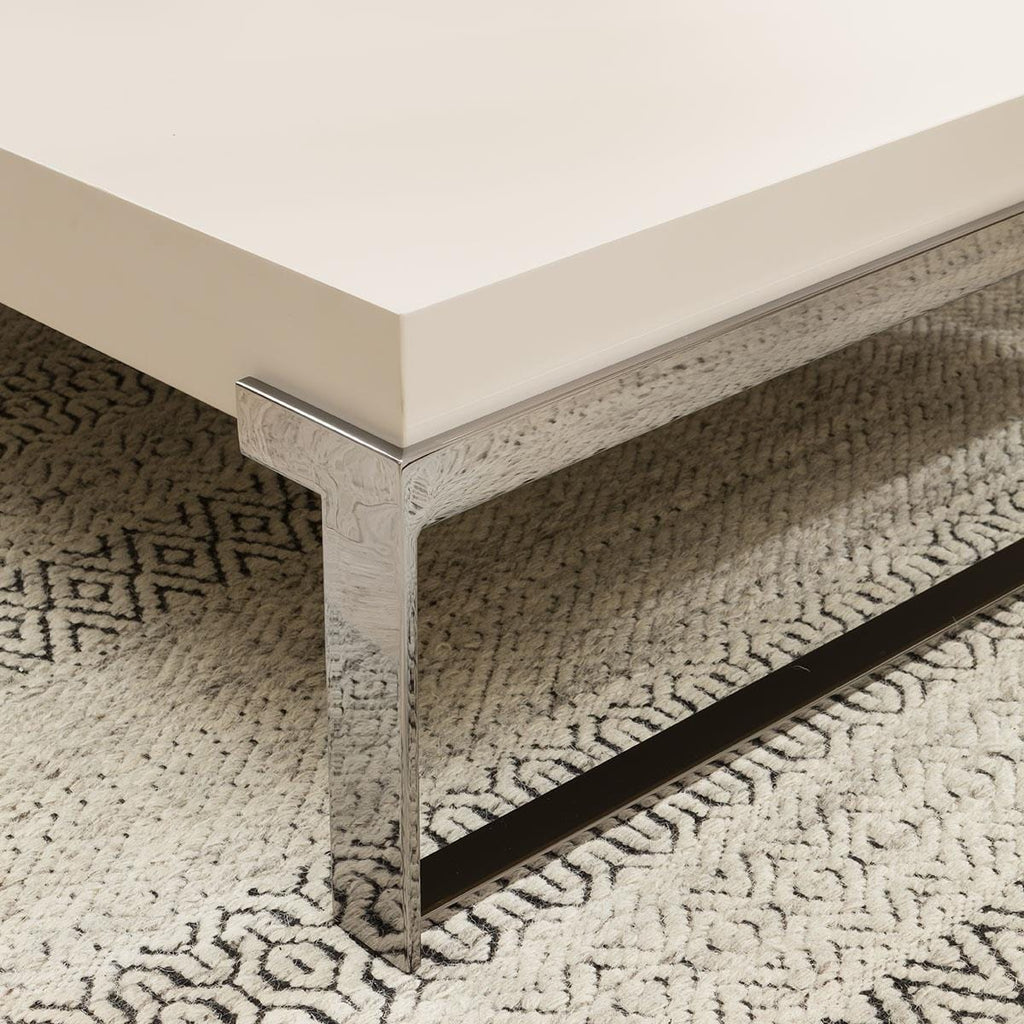 Large Square Modern Coffee Table - Chalk Matte Premium Finish 120x120cm