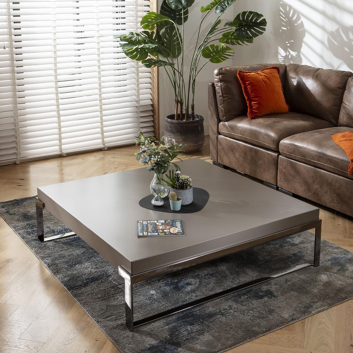 Carbonado Square Coffee Table Taupe 120cm