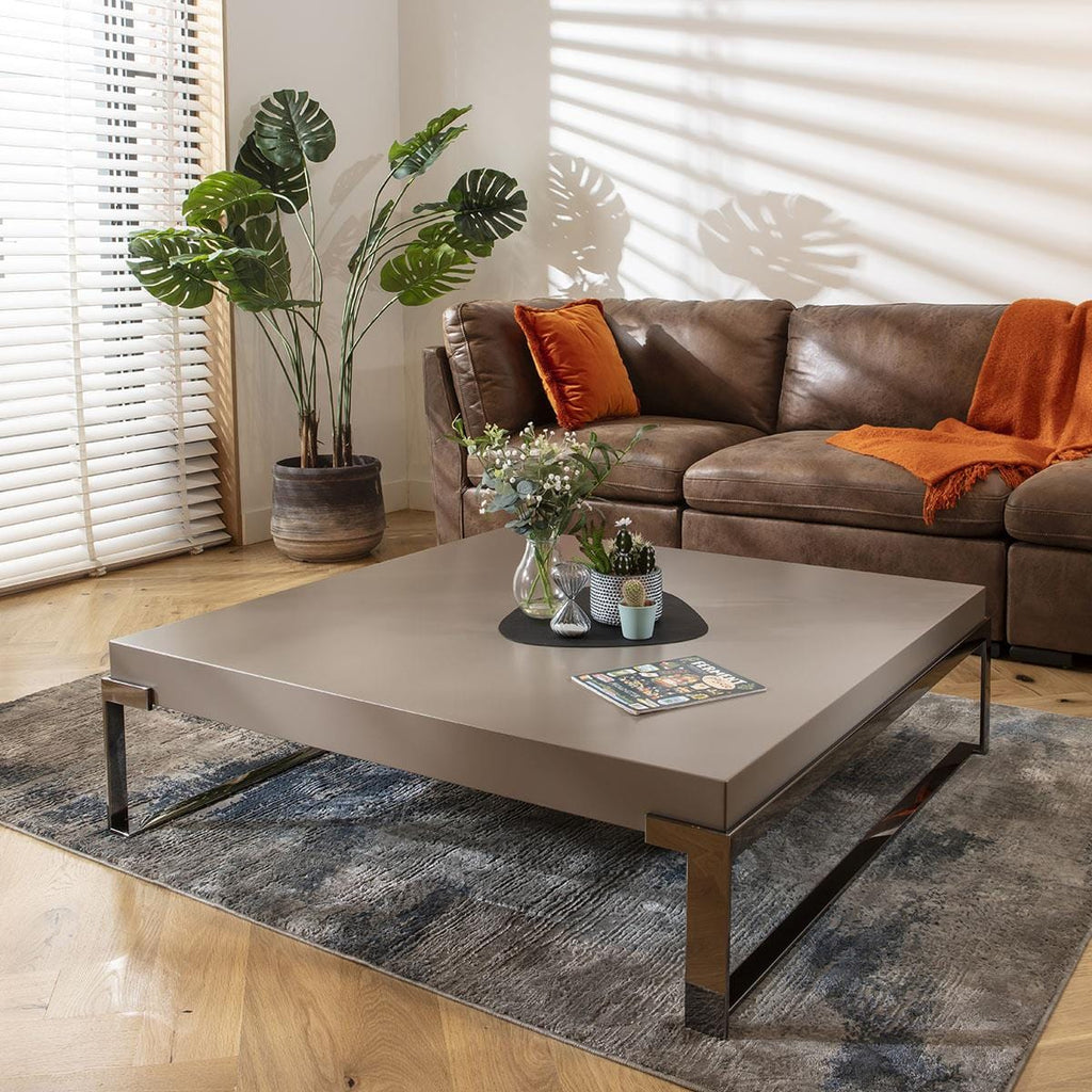 Carbonado Square Coffee Table Taupe 120cm