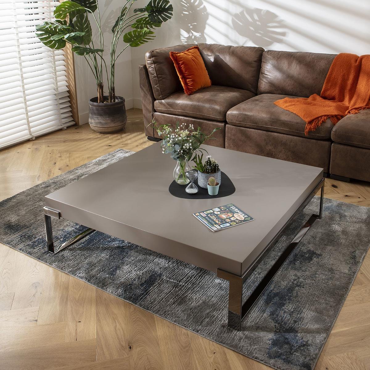 Carbonado Square Coffee Table Taupe 120cm