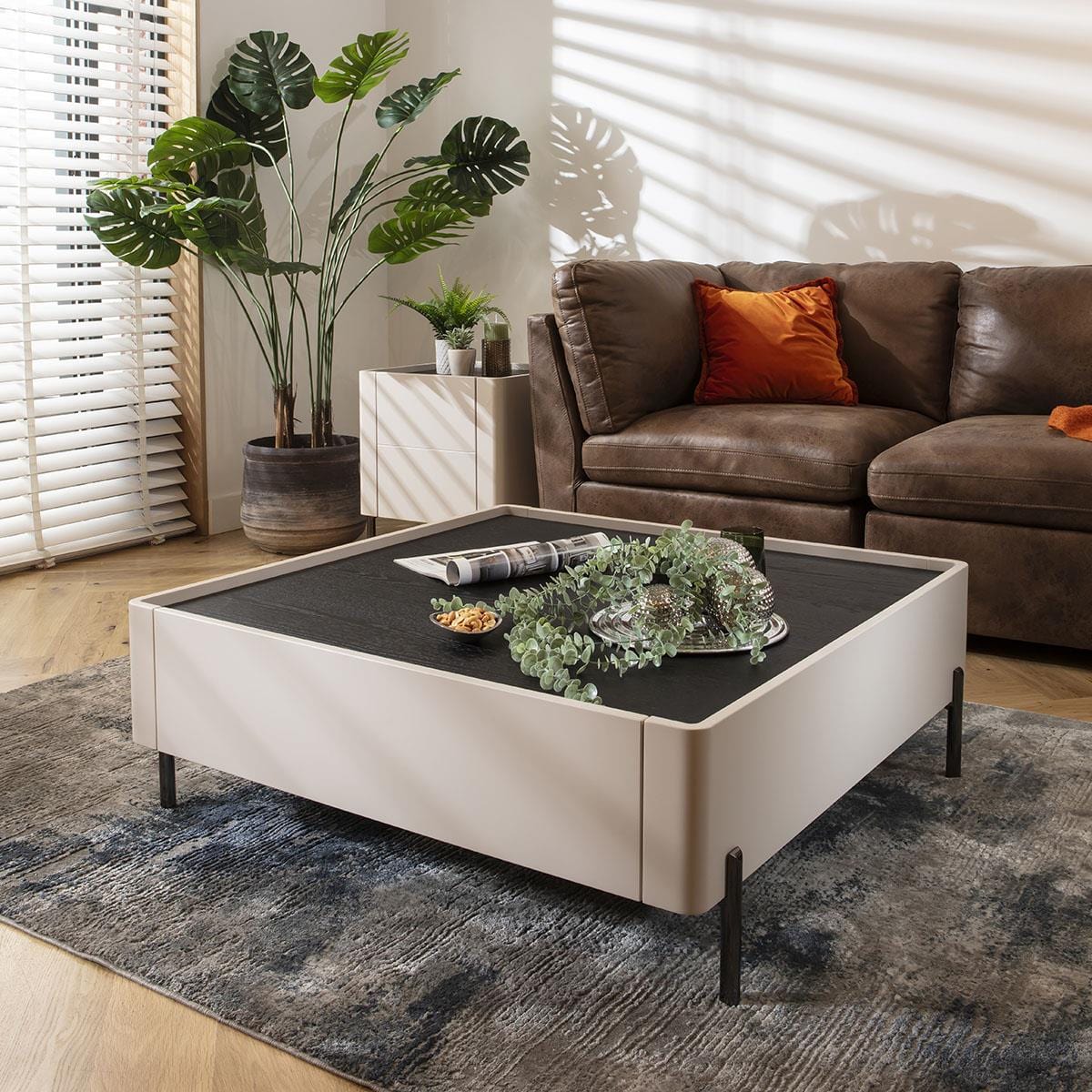 Newton Square Coffee Table Matte Chalk 100cm