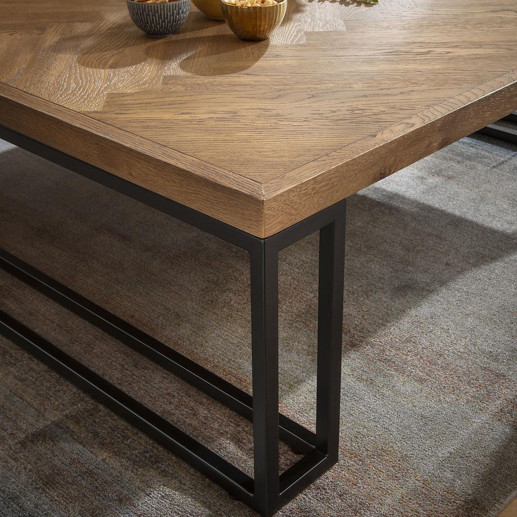 Gemini Square Wooden Parquet Coffee Table 120cm