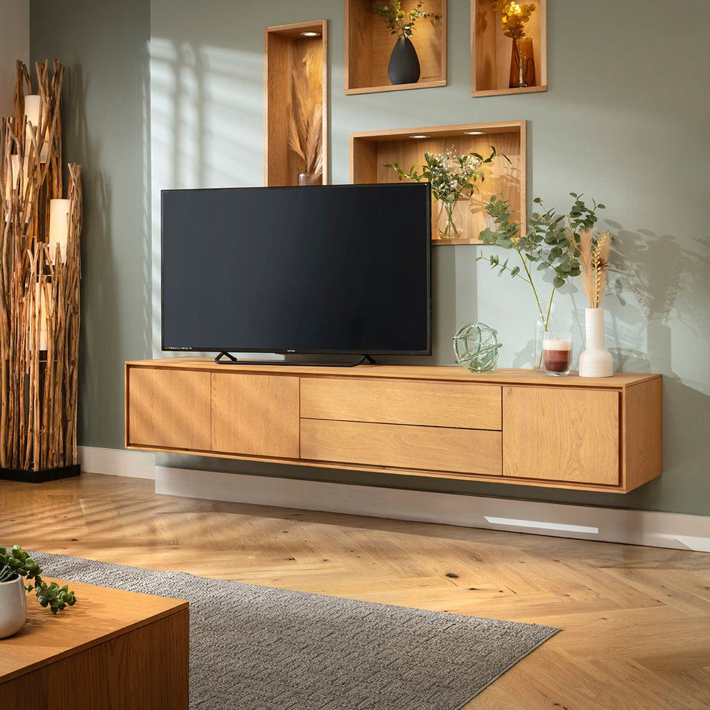 ExDisplay Grado Large TV Stand Cabinet Media Unit Light Wood 205cm