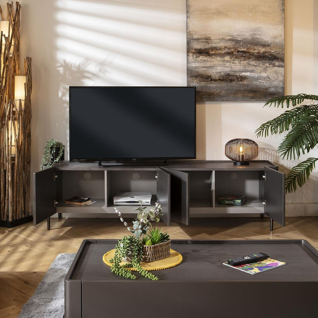 Newton TV Stand Cabinet Matte Space Grey 200cm