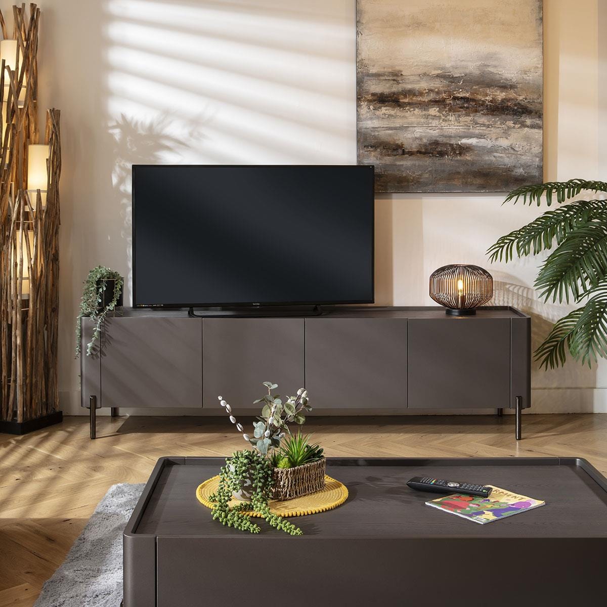 Newton TV Stand Cabinet Matte Space Grey 200cm