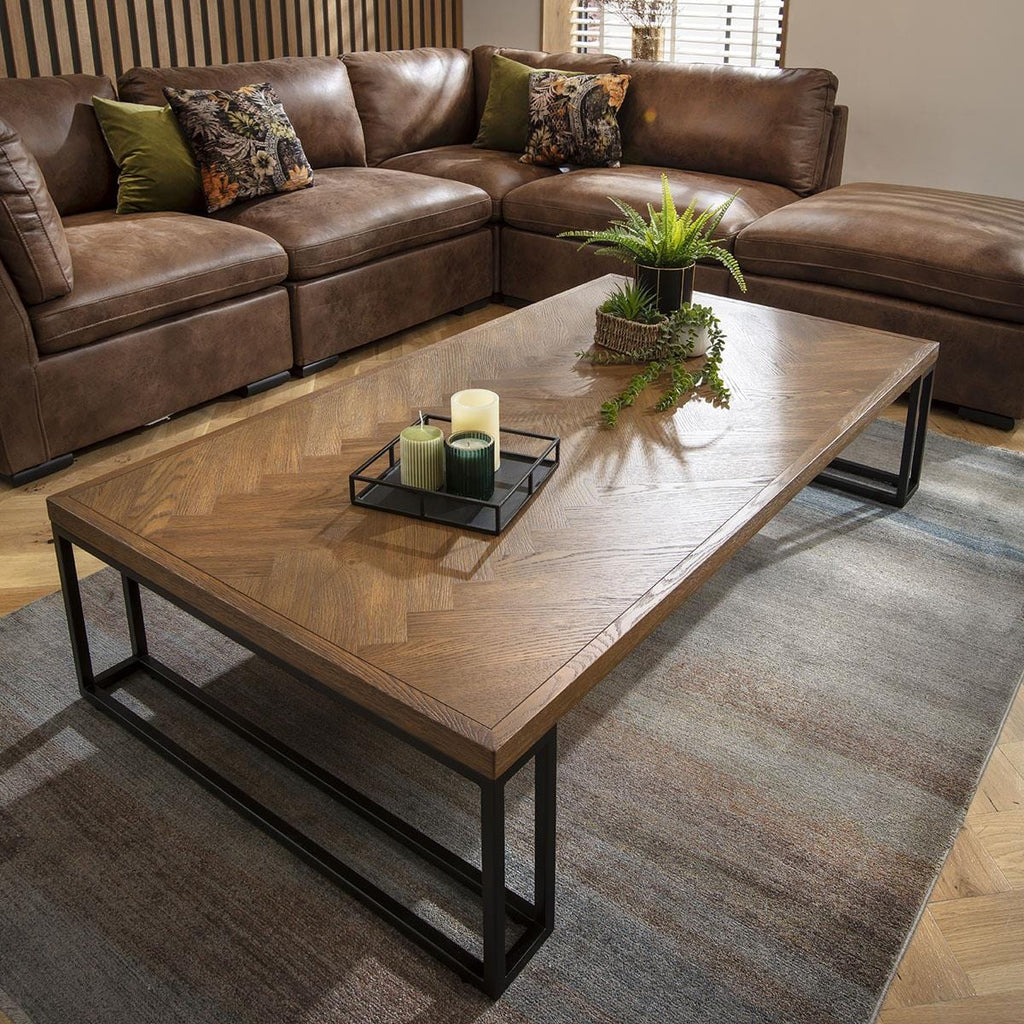 Gemini Large Wooden Parquet Coffee Table 160x90cm