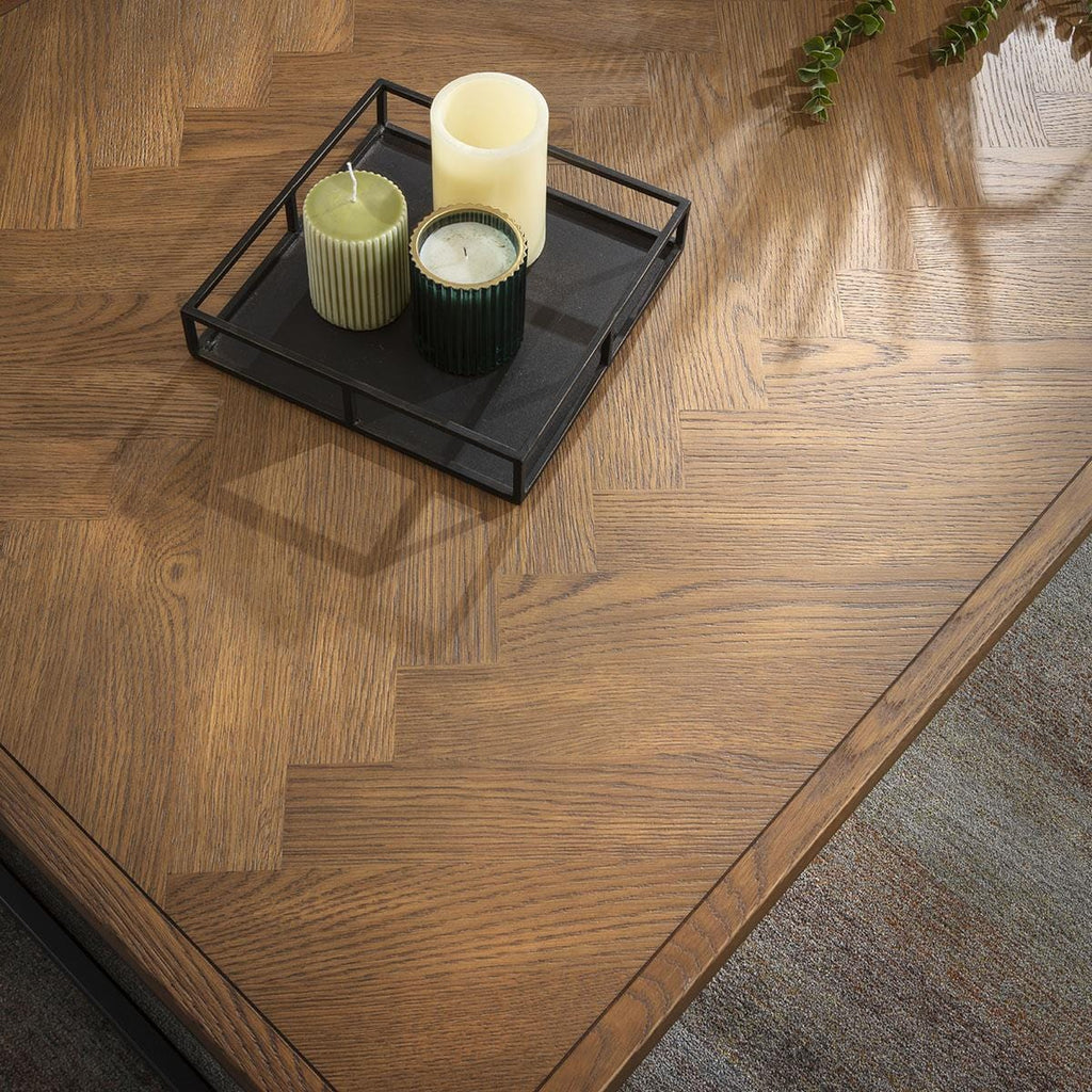 Gemini Large Wooden Parquet Coffee Table 160x90cm