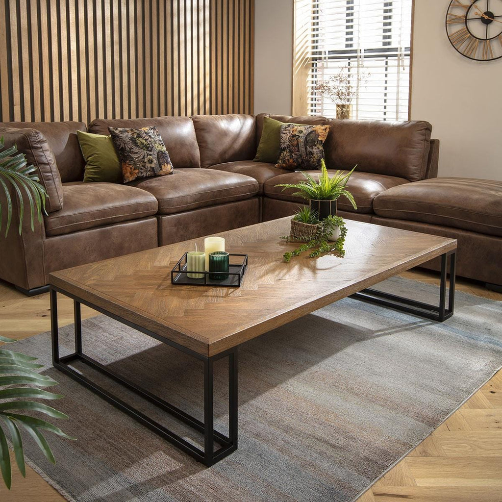 Gemini Large Wooden Parquet Coffee Table 160x90cm