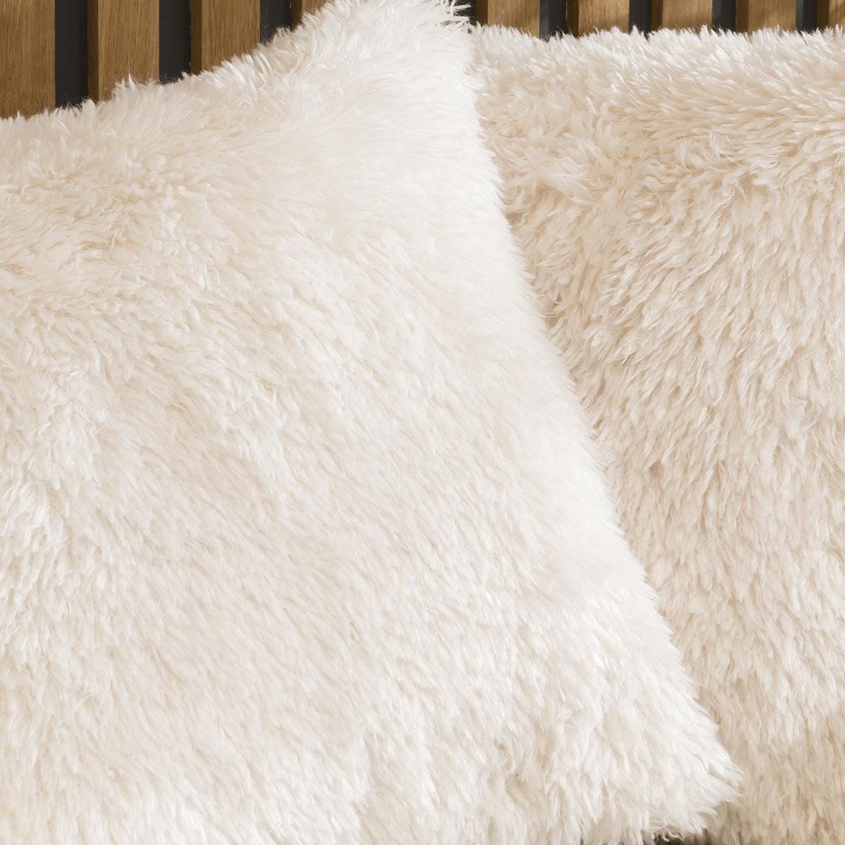 Lennox Ivory White Fluffy Scatter Cushion 45cm