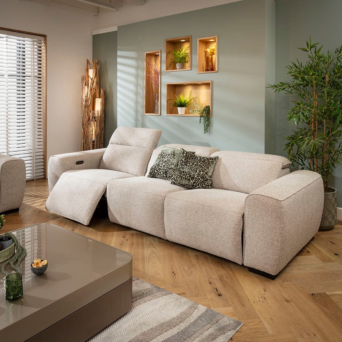 Lola Modern 3 & 2 Seater Electric Recliner Sofa Set Beige 1+2S