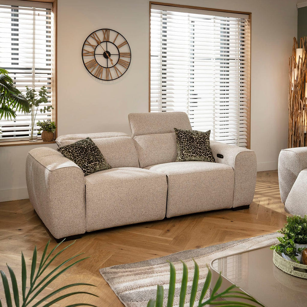 Lola Modern 2 Seater Electric Recliner Sofa Beige 206cm 2S