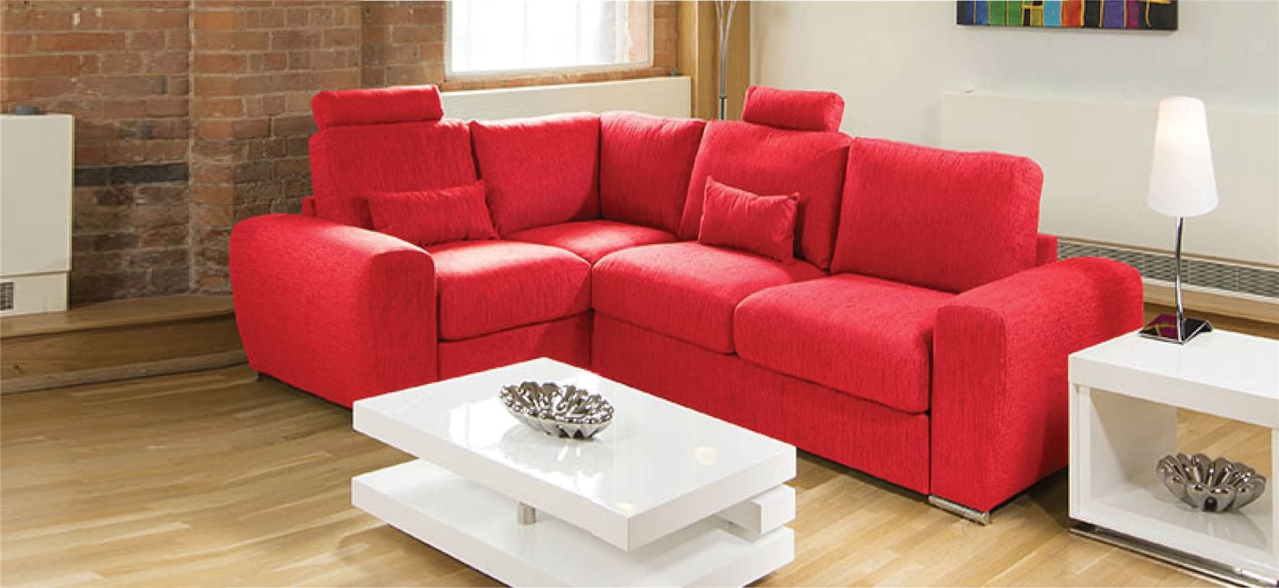 Lovely Modern Deep Corner Sofa Many Colours and Fabrics Grande 7RH
