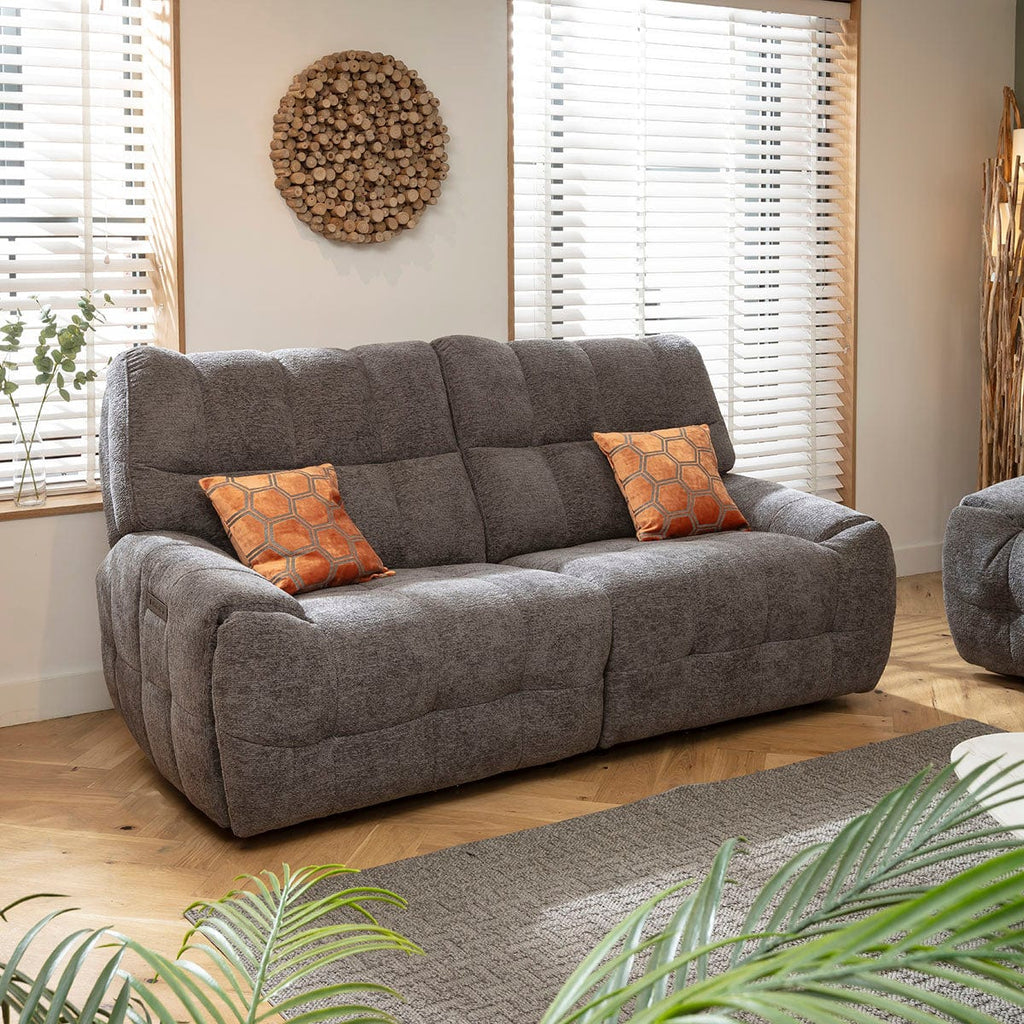 Luca Modern 2 Seater Electric Recliner Sofa Charcoal Chenille 290cm 2S