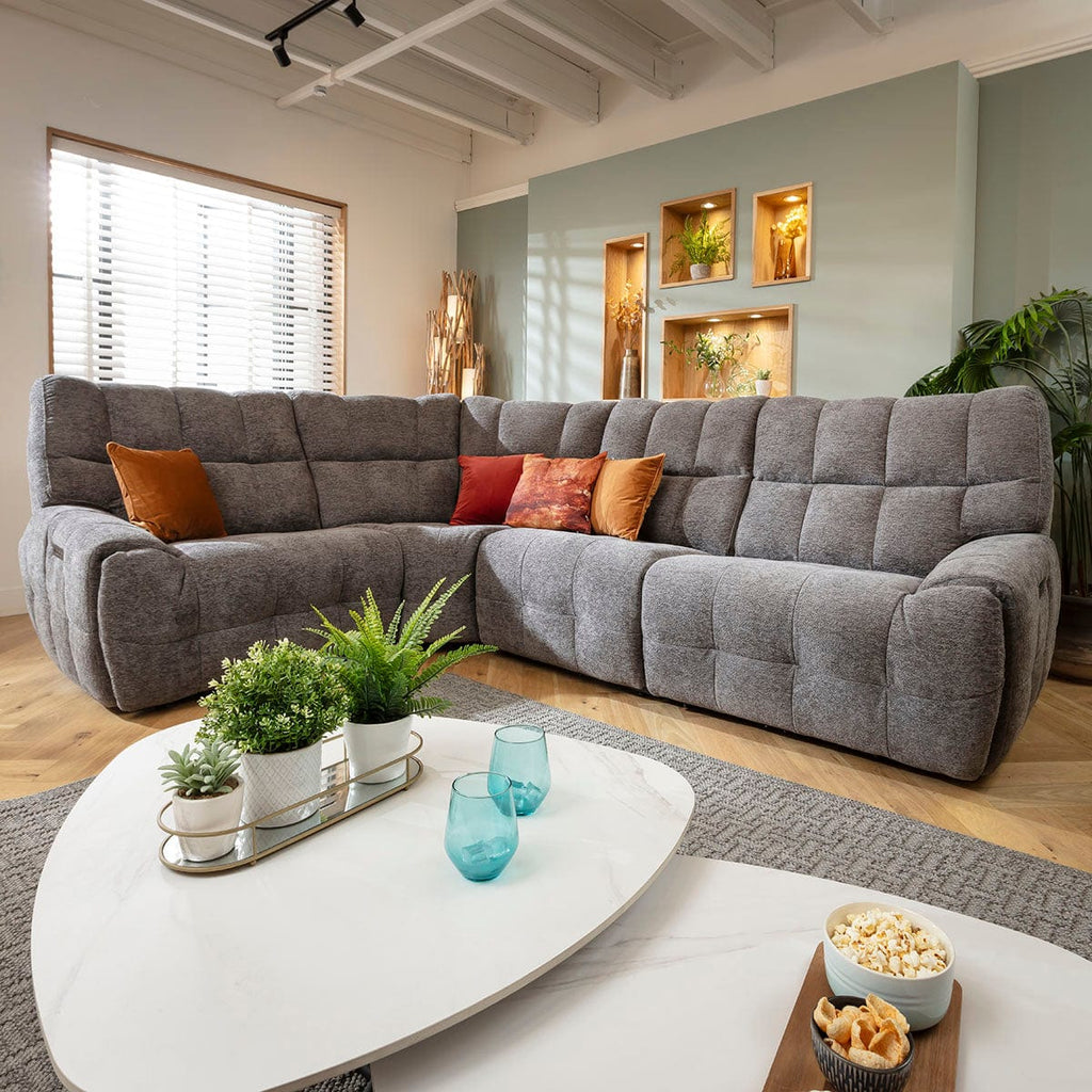 Luca 4 Seater Electric Recliner Corner Sofa Charcoal Chenille 300x220cm 5