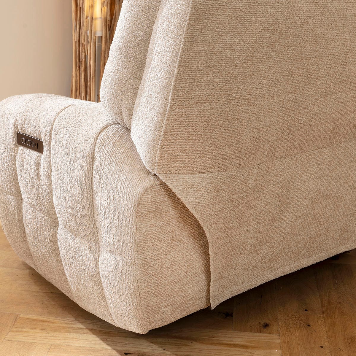 Luca 5 Seater Dual Recliner Corner Sofa Beige Chenille 380x220cm 8