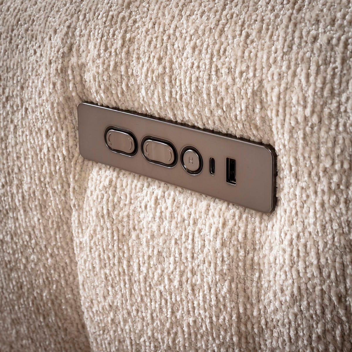 Luca Extra Large 7 Seater Quad Recliner Corner Sofa Beige Chenille 380x380cm 17R2