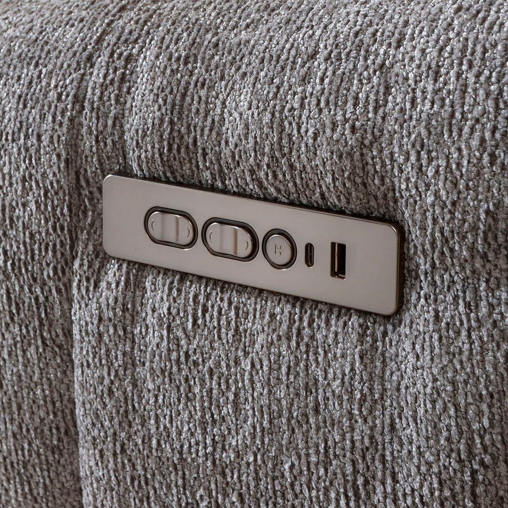 Luca Modern 4 Seater Dual Electric Recliner Sofa Charcoal Chenille 370cm 16