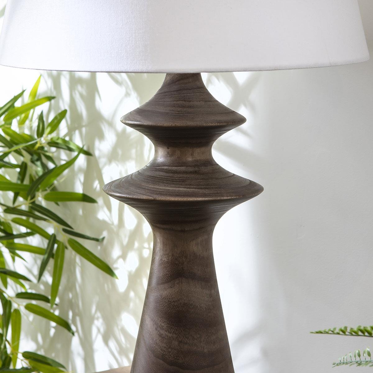 Lux Wooden Table Lamp White & Natural Wood 41x72cm