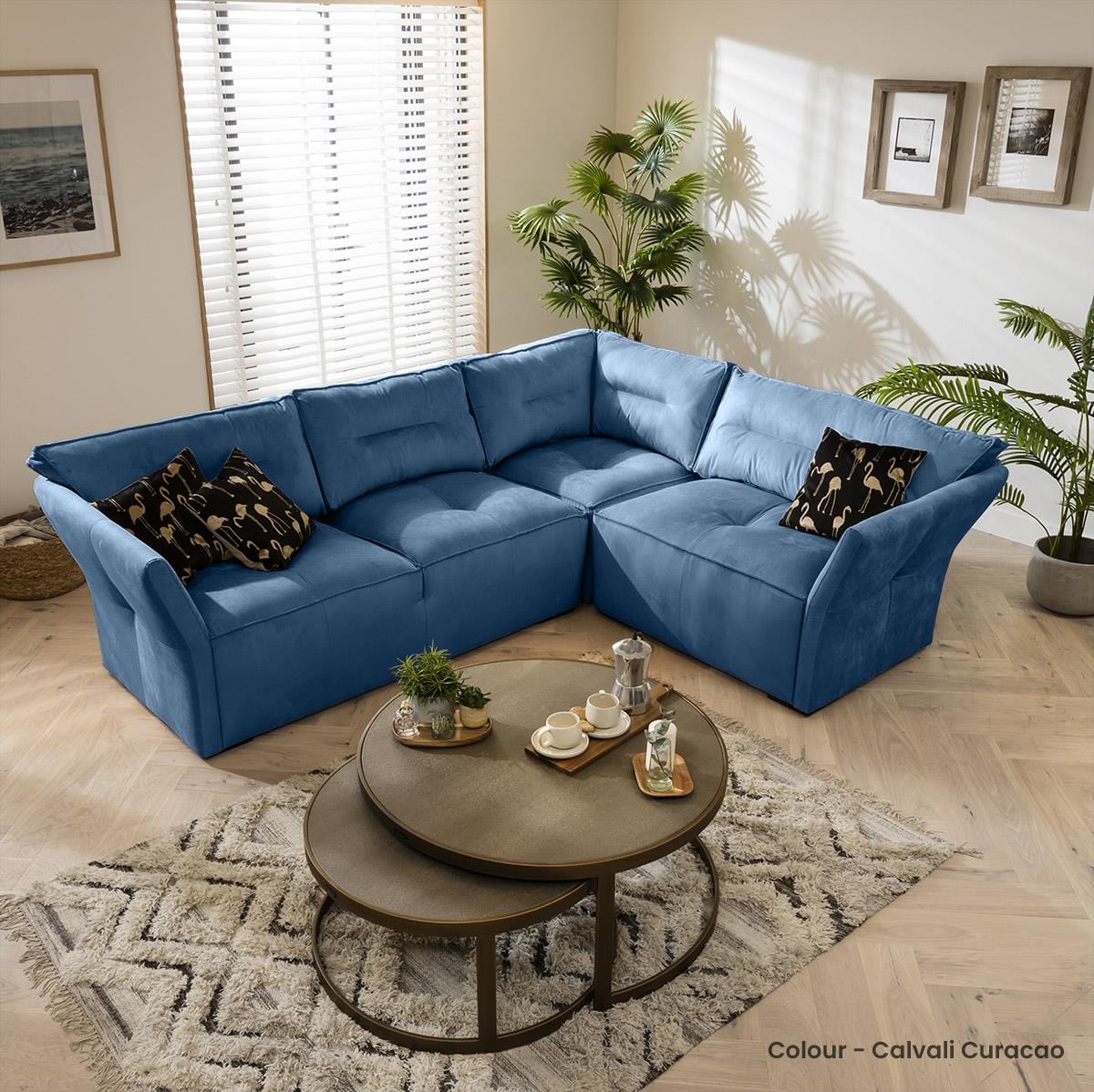 Quatropi 3 Seater Modular Corner Sofa - Right Hand L-Shape, Salsa 271x260cm