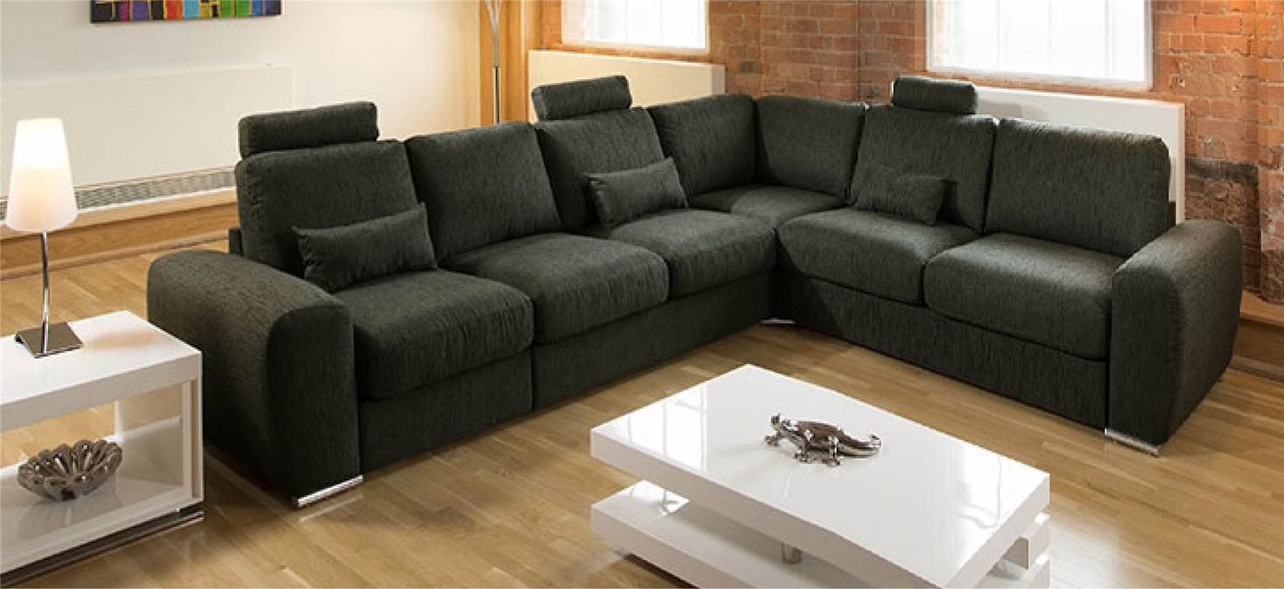 Luxury Corner Sofa L Shape Extra Large Modern Many Fabric Grande 18LH