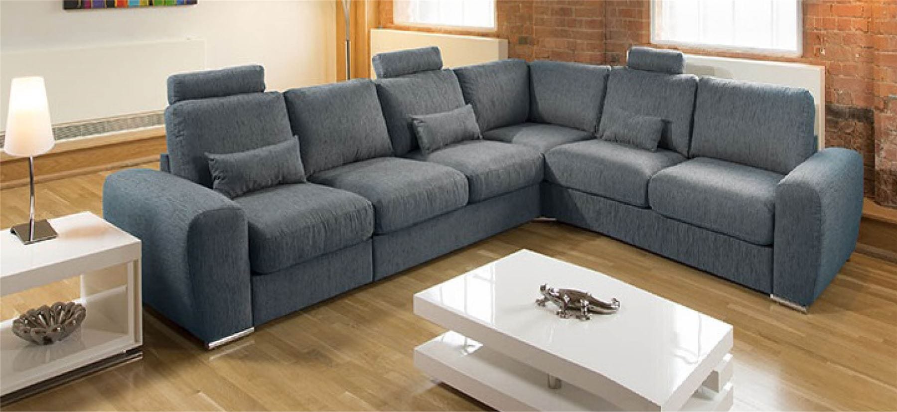 Luxury Corner Sofa L Shape Extra Large Modern Many Fabric Grande 18LH