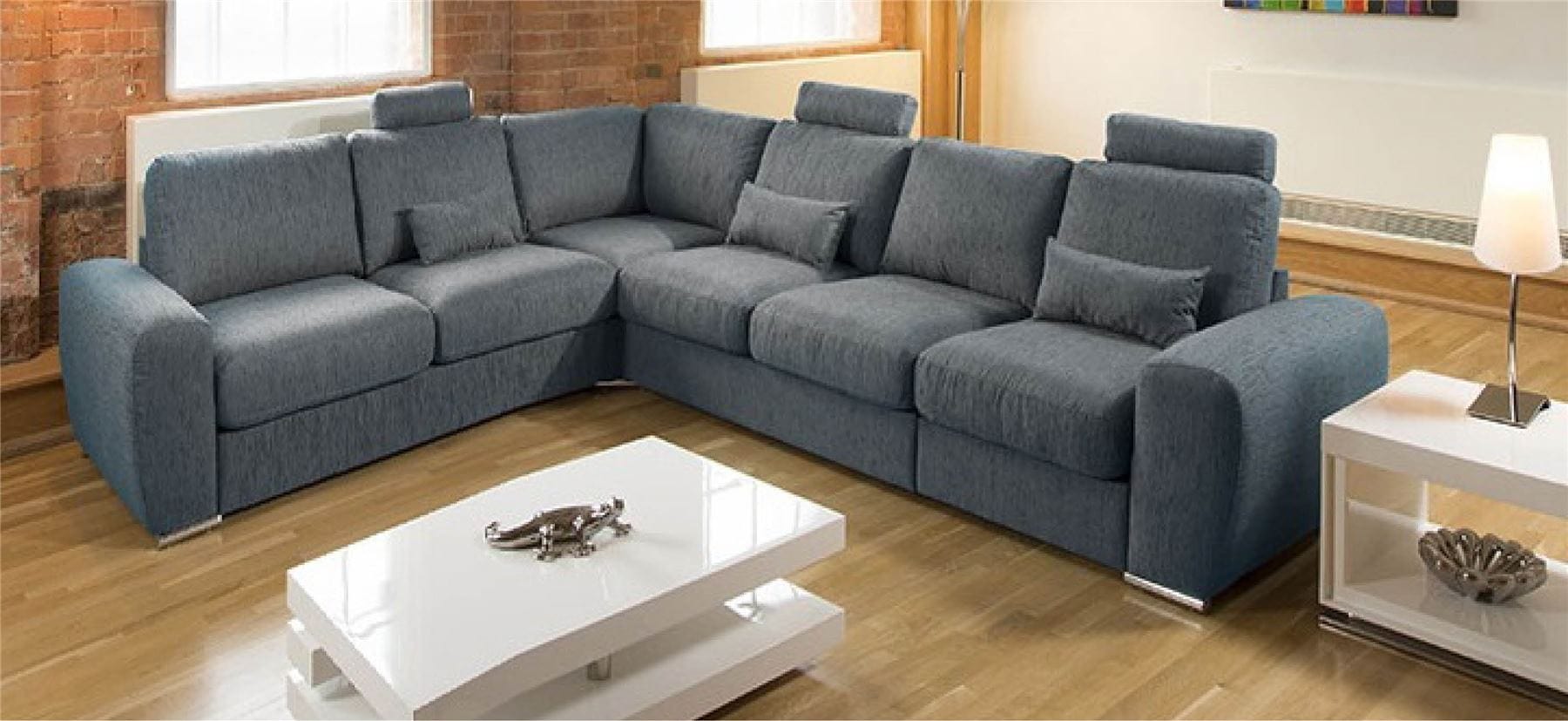 Luxury Corner Sofa L Shape Extra Large Modern Many Fabric Grande 18RH