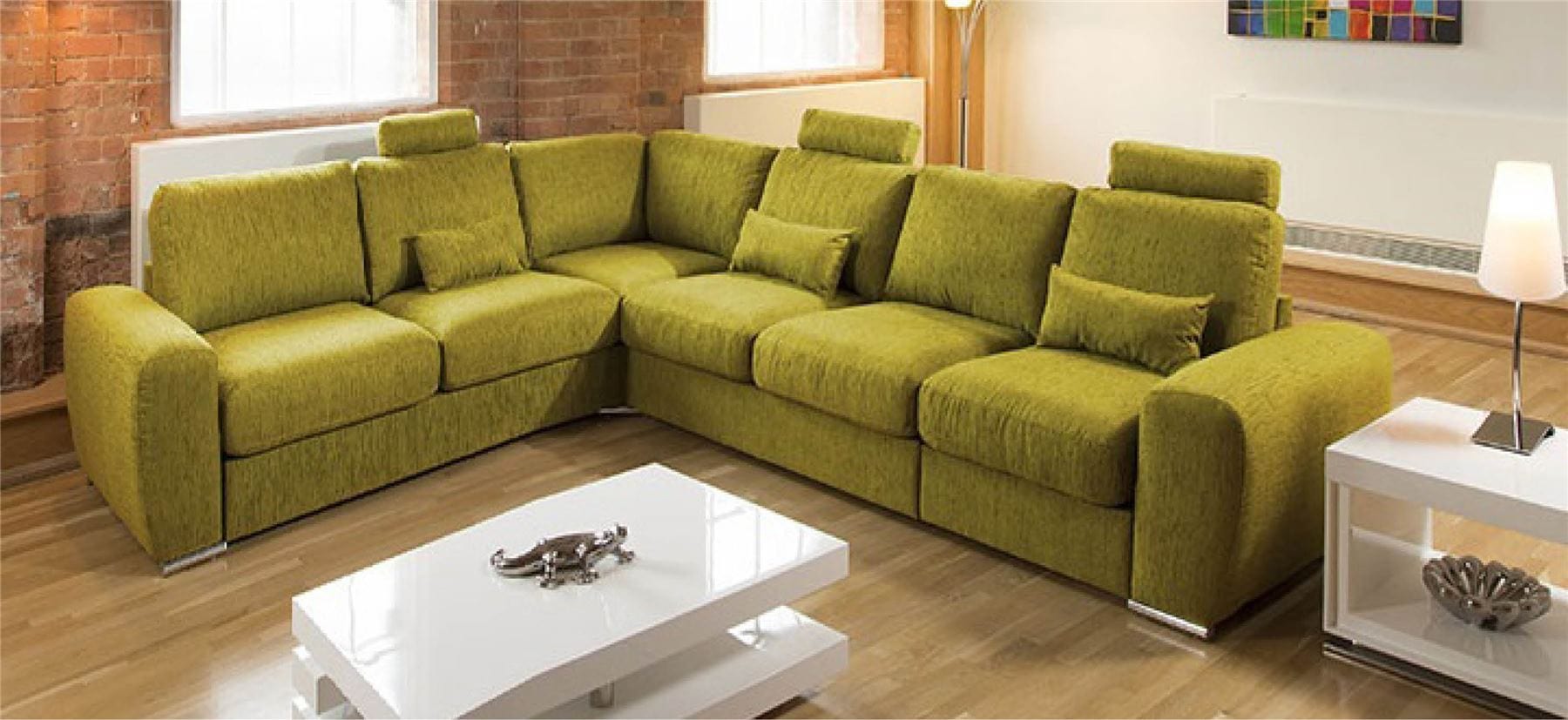 Luxury Corner Sofa L Shape Extra Large Modern Many Fabric Grande 18RH