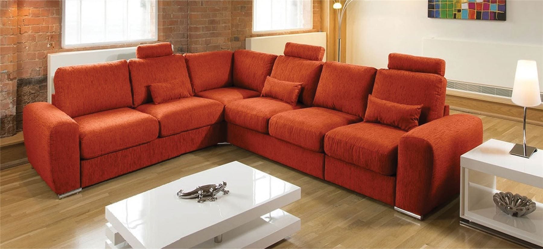 Luxury Corner Sofa L Shape Extra Large Modern Many Fabric Grande 18RH