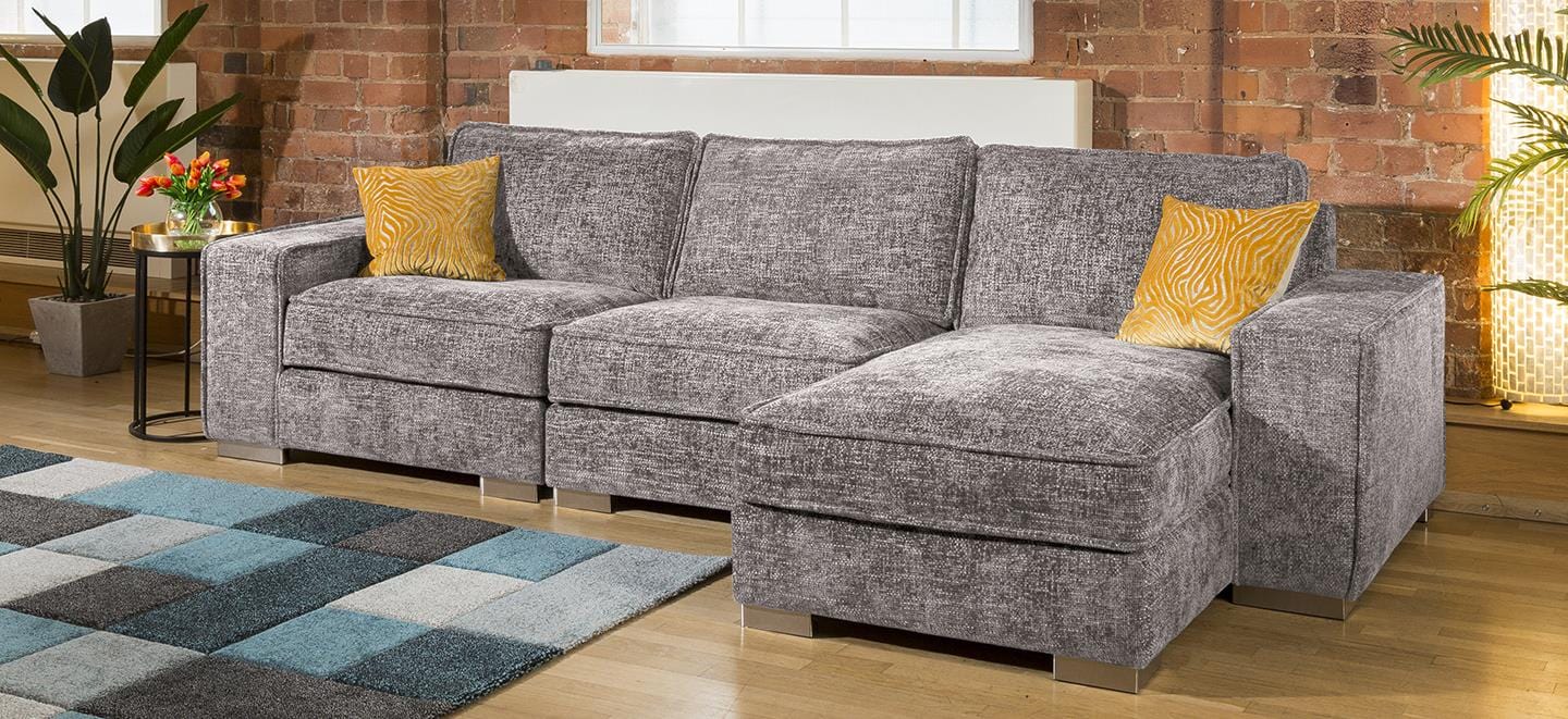 Luxury Large Modern Comfy 3 Seater & Chaise Many Colours & Fabrics 1R