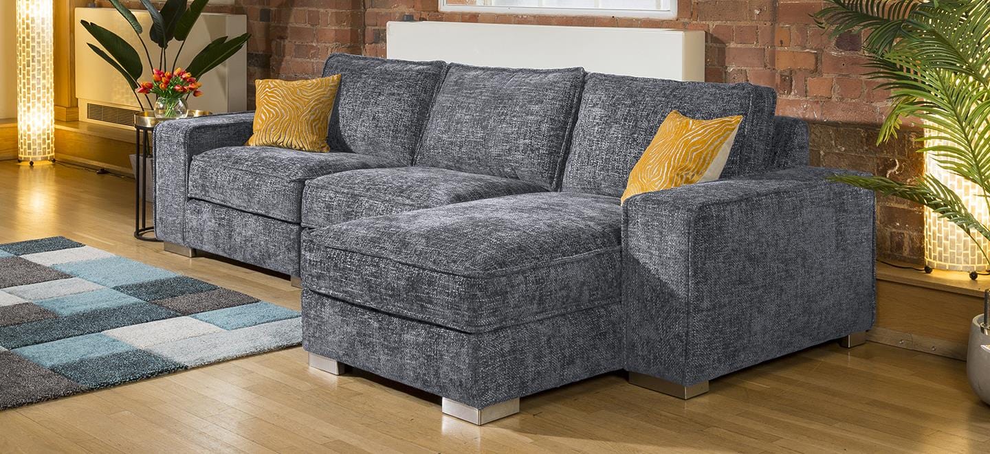 Luxury Large Modern Comfy 3 Seater & Chaise Many Colours & Fabrics 1R