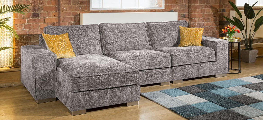 Luxury Large Modern Soft 3 Seater & Chaise Many Colours & Fabrics 1L