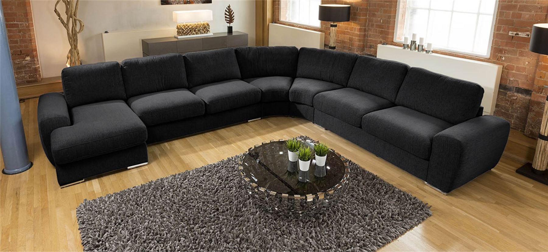 Luxury Massive Ultra Modern L Shape Sofa Corner Group Grande 23RH New