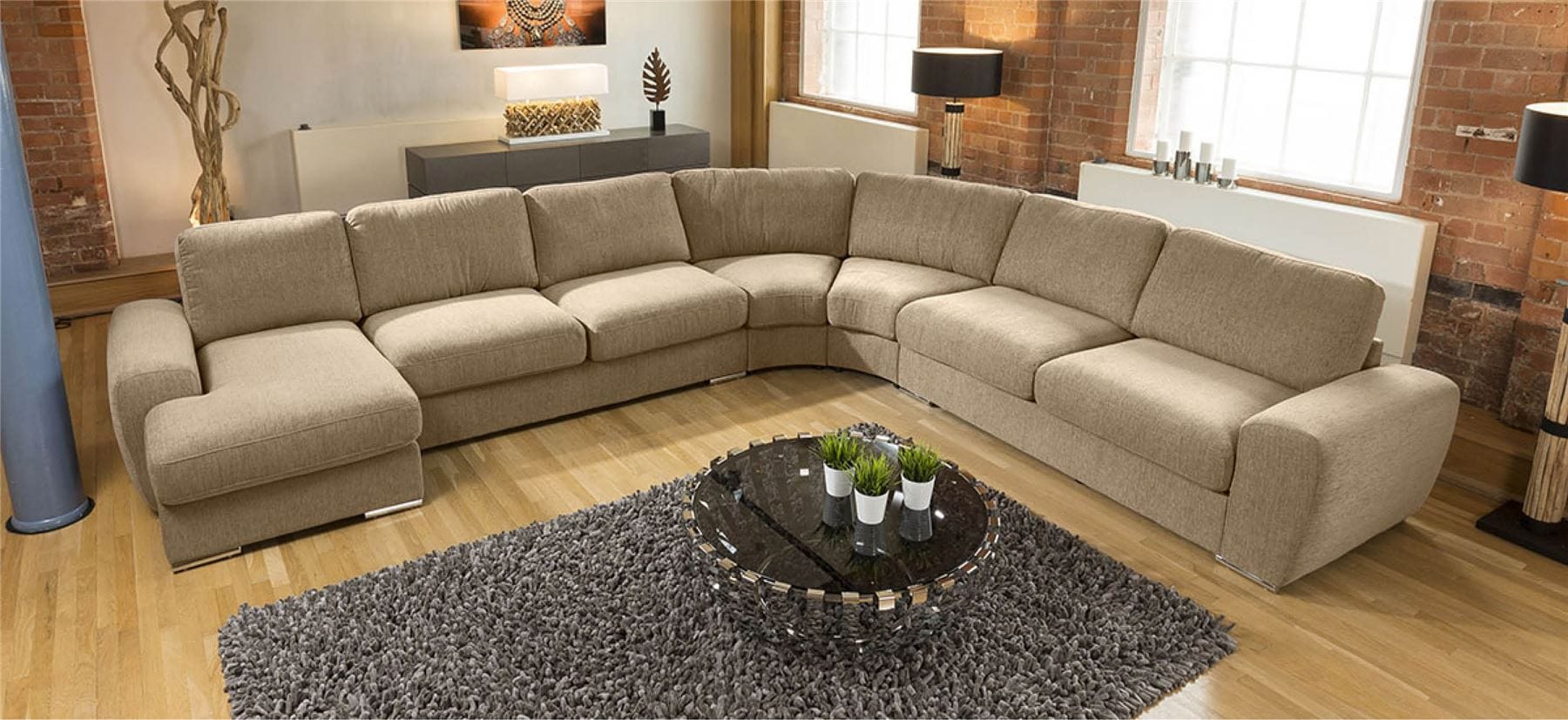 Luxury Massive Ultra Modern L Shape Sofa Corner Group Grande 23RH New
