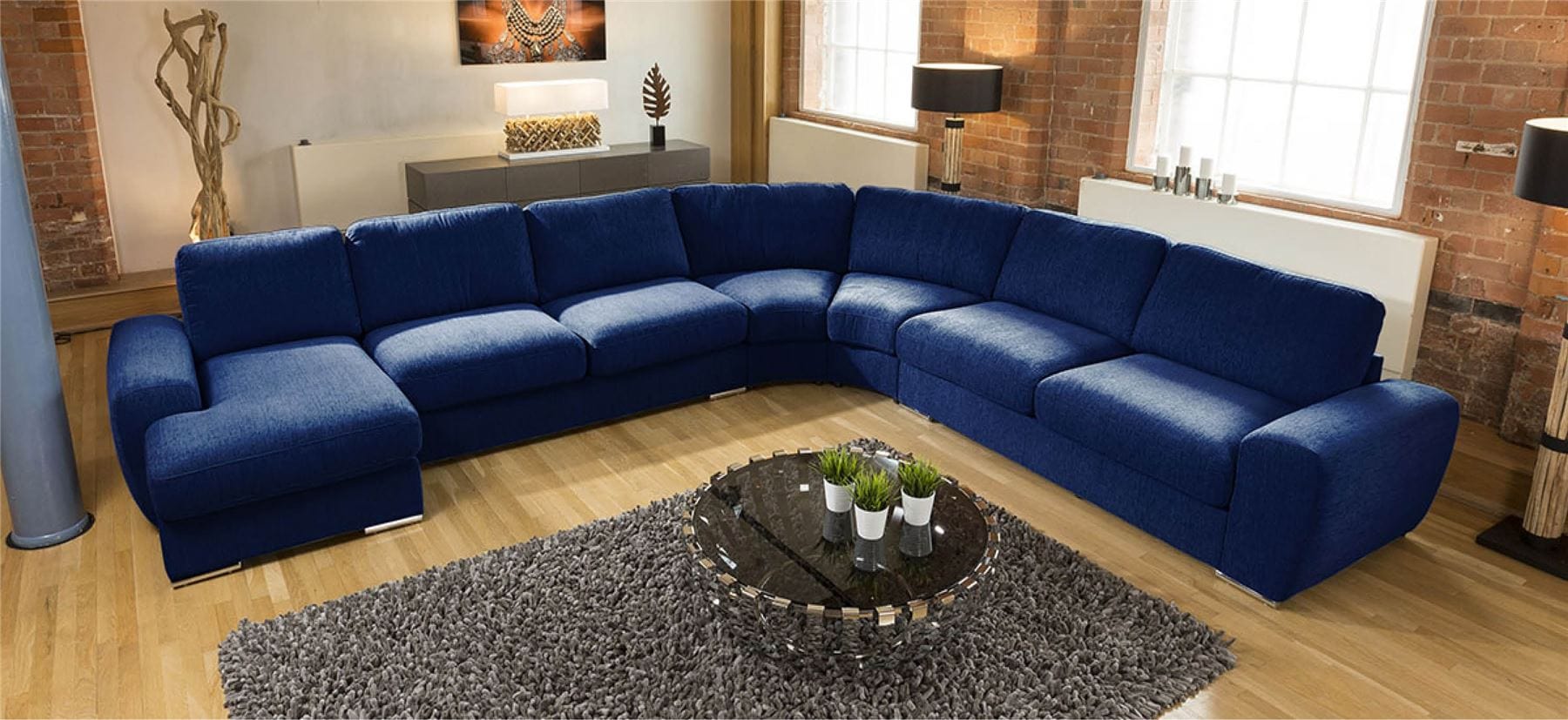 Luxury Massive Ultra Modern L Shape Sofa Corner Group Grande 23RH New