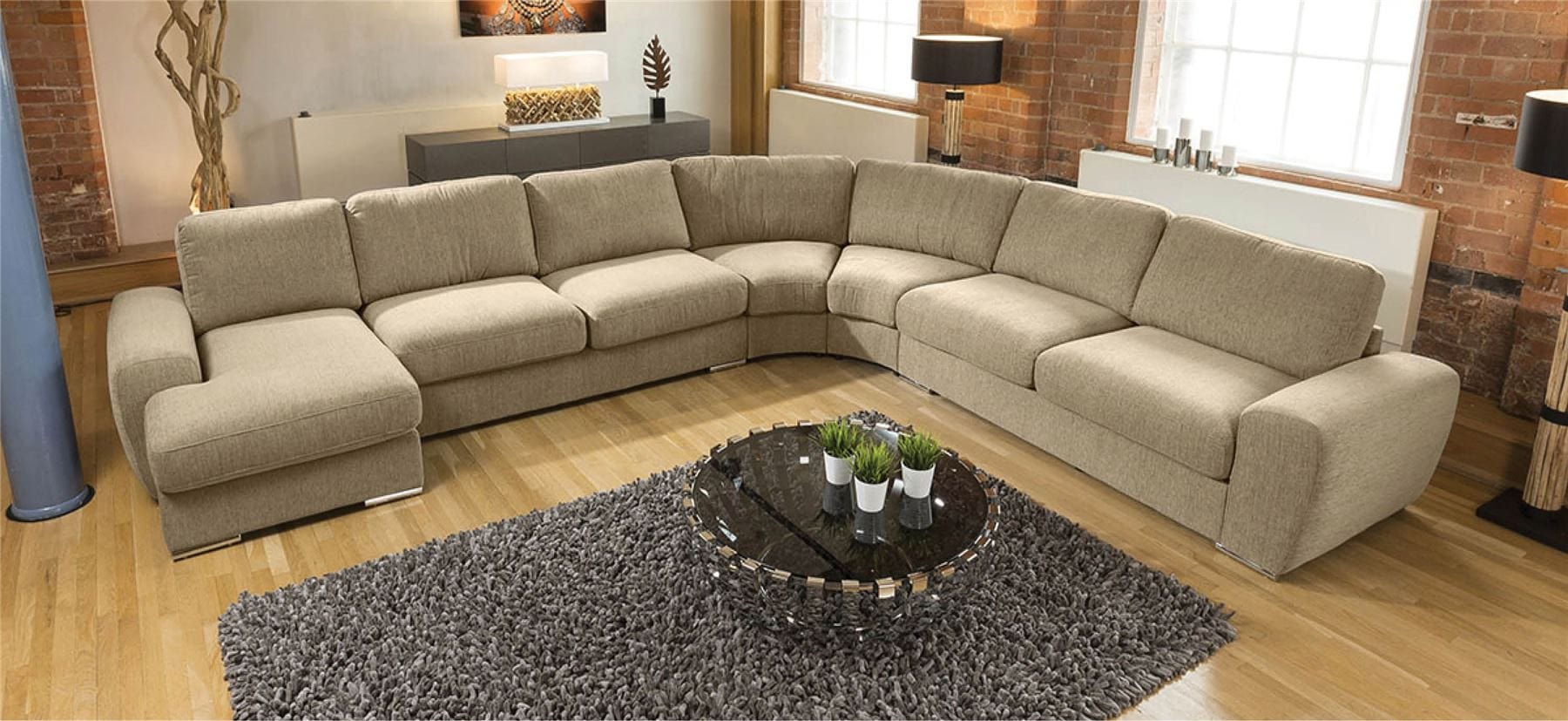 Luxury Massive Ultra Modern L Shape Sofa Corner Group Grande 23RH New