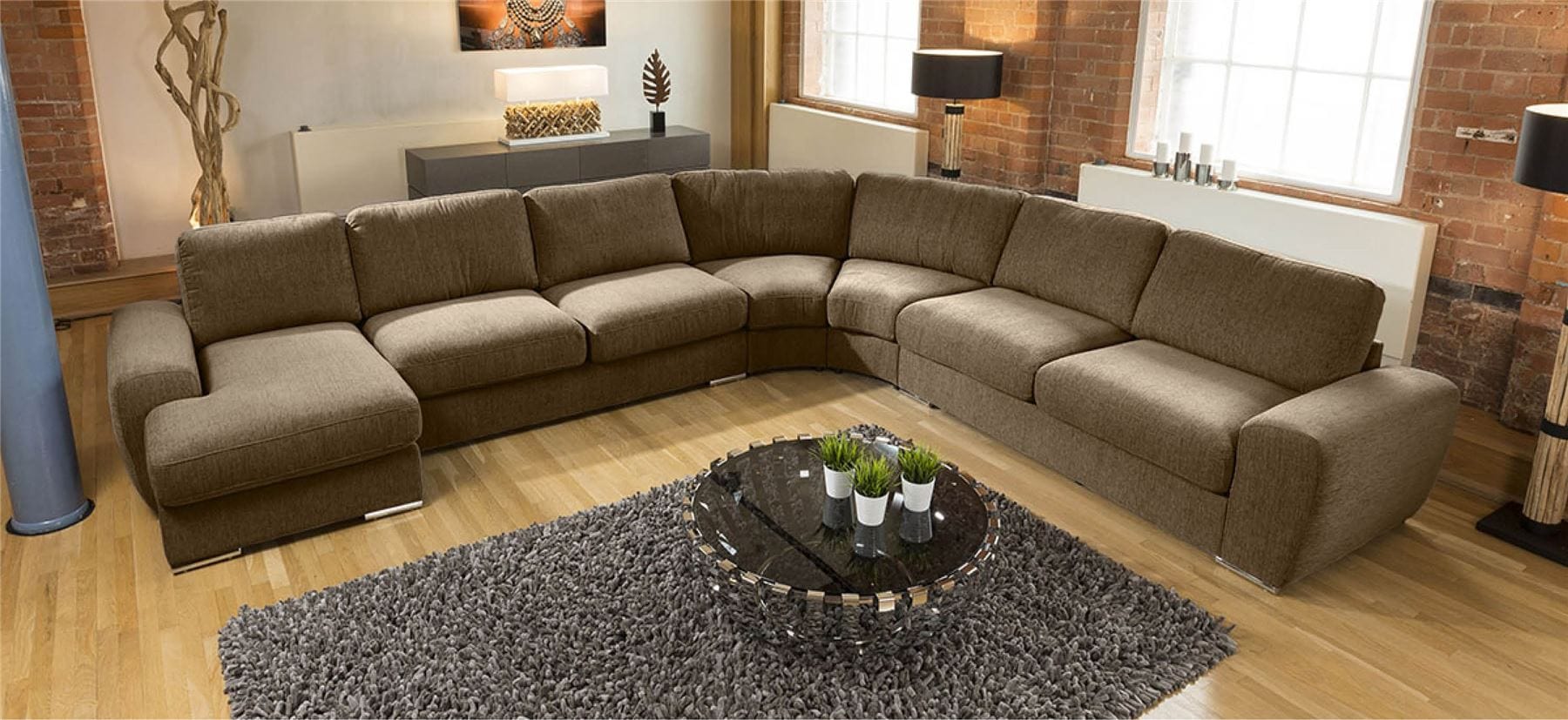 Luxury Massive Ultra Modern L Shape Sofa Corner Group Grande 23RH New