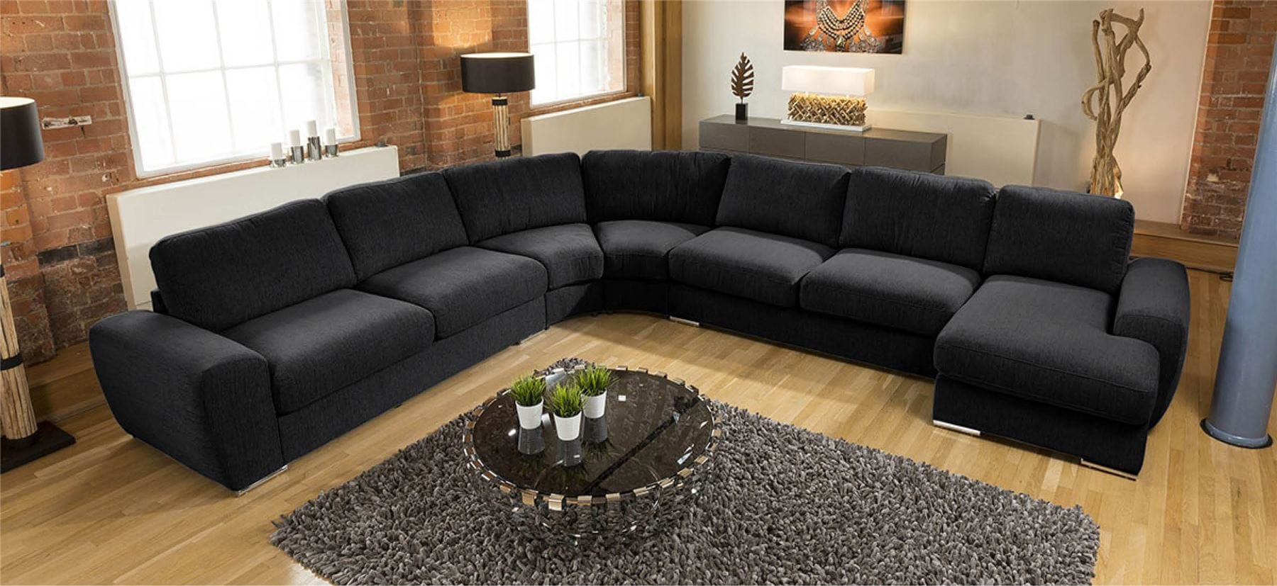 Luxury Massive Ultra Modern L Shape Sofa Corner Group Grande 23RH New