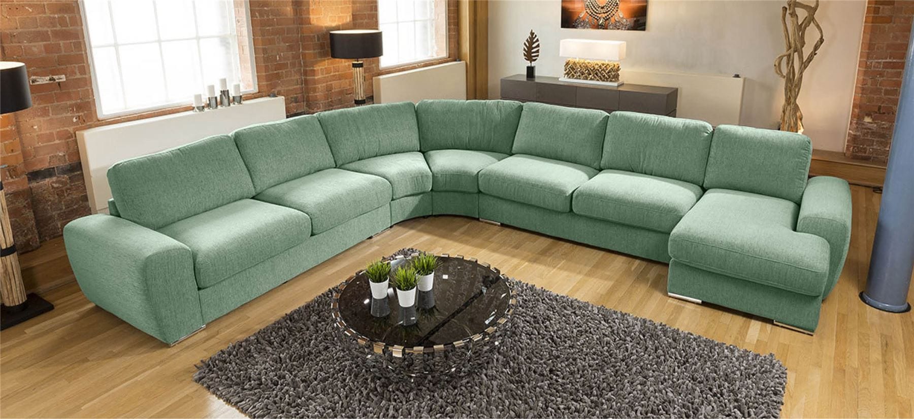 Luxury Massive Ultra Modern L Shape Sofa Corner Group Grande 23RH New
