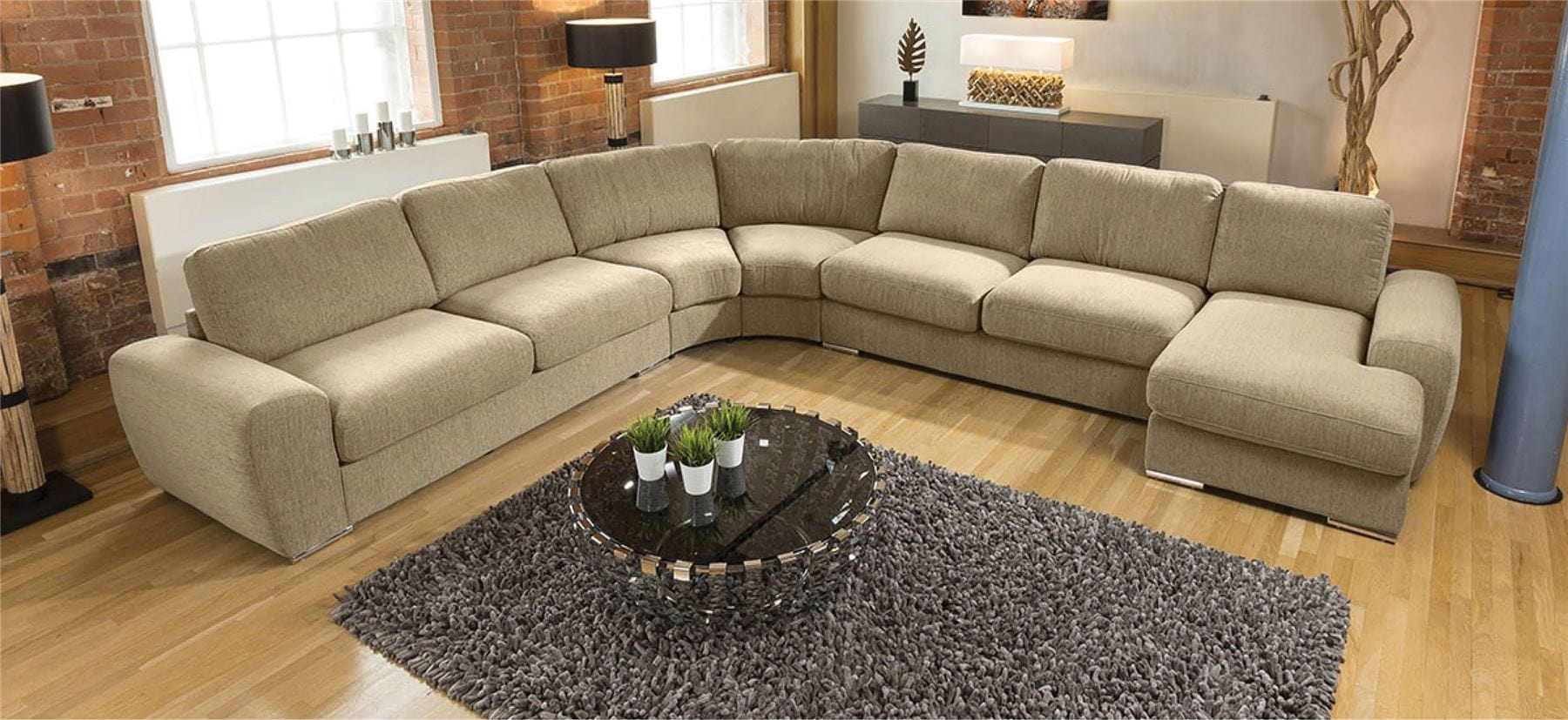 Luxury Massive Ultra Modern L Shape Sofa Corner Group Grande 23RH New
