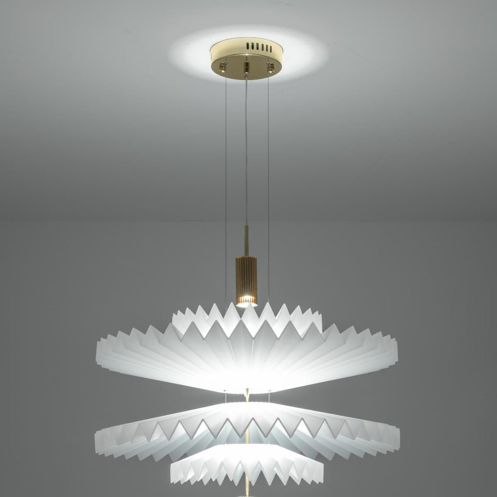 Luxury Retro-Inspired Ceiling Light - Luxury White & Gold Pendant 60cm
