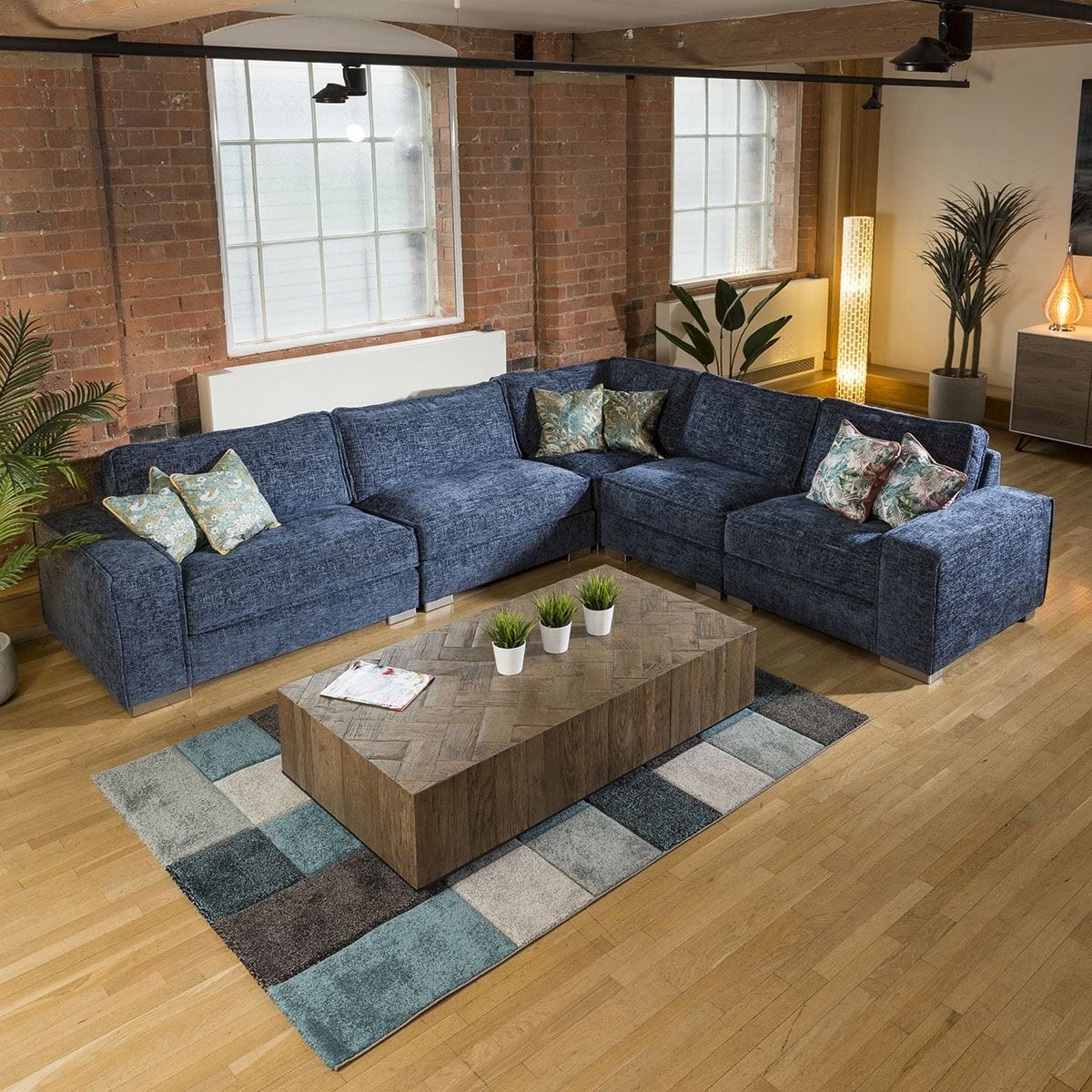 Massive Modern L Shape 6 Seater Settee Many Colours & Fabrics Lexci 6L