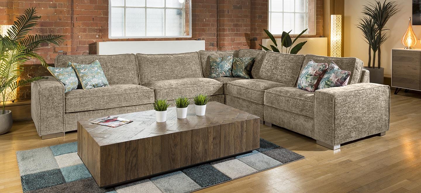 Massive Modern L Shape 6 Seater Settee Many Colours & Fabrics Lexci 6L